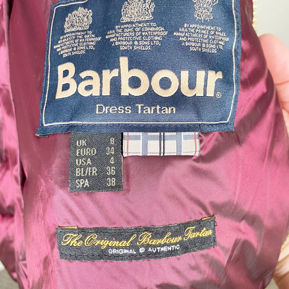 BARBOUR Ailith Berry Pink Gold Quilt Vegan Sustainable Puffer Jacket Size 4 - Picture 6 of 13